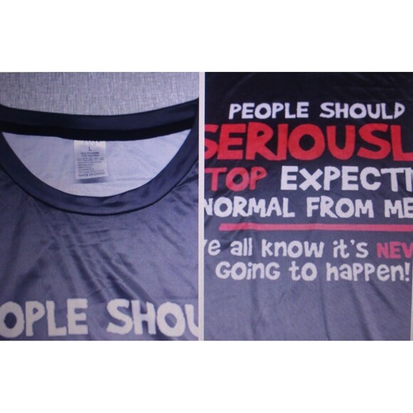 Men's People Should Stop Expecting Normal From Me T Shirt  Blk Funny Humor XXL - Picture 4 of 4